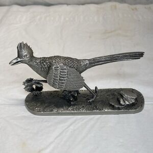 VTG H. Wilson Lance Fine Pewter Road Runner Cactus Figurine  170/5000